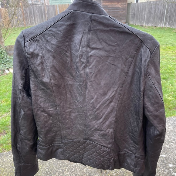 Cole Hahn Black Genuine Leather Jacket - Picture 9 of 10